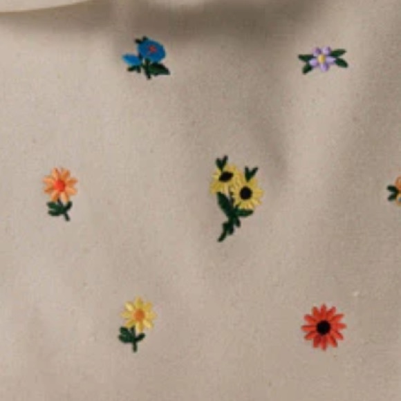 NWT BAGGU EMBROIDERED DITSY FLORAL Duck Bag bvr - Picture 2 of 4